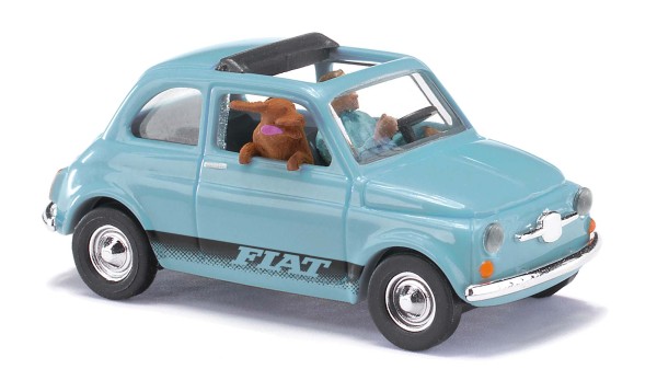 Busch 48735 Fiat 500 mit Fahrer und Hund