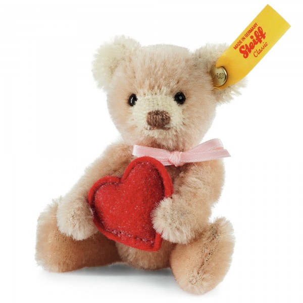 Steiff 028915 Mini Teddybär Herz 10 cm Mohair