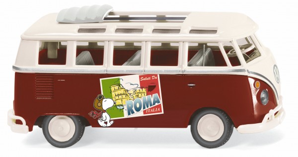 Wiking VW T1 Sambabus Peanuts Snoopy Saluti Da Roma